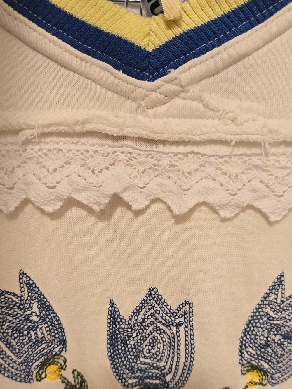 Free People Tricia Fix Tulip Pullover Embroirdered Handmade Sweatshirt Floral - Picture 10 of 10